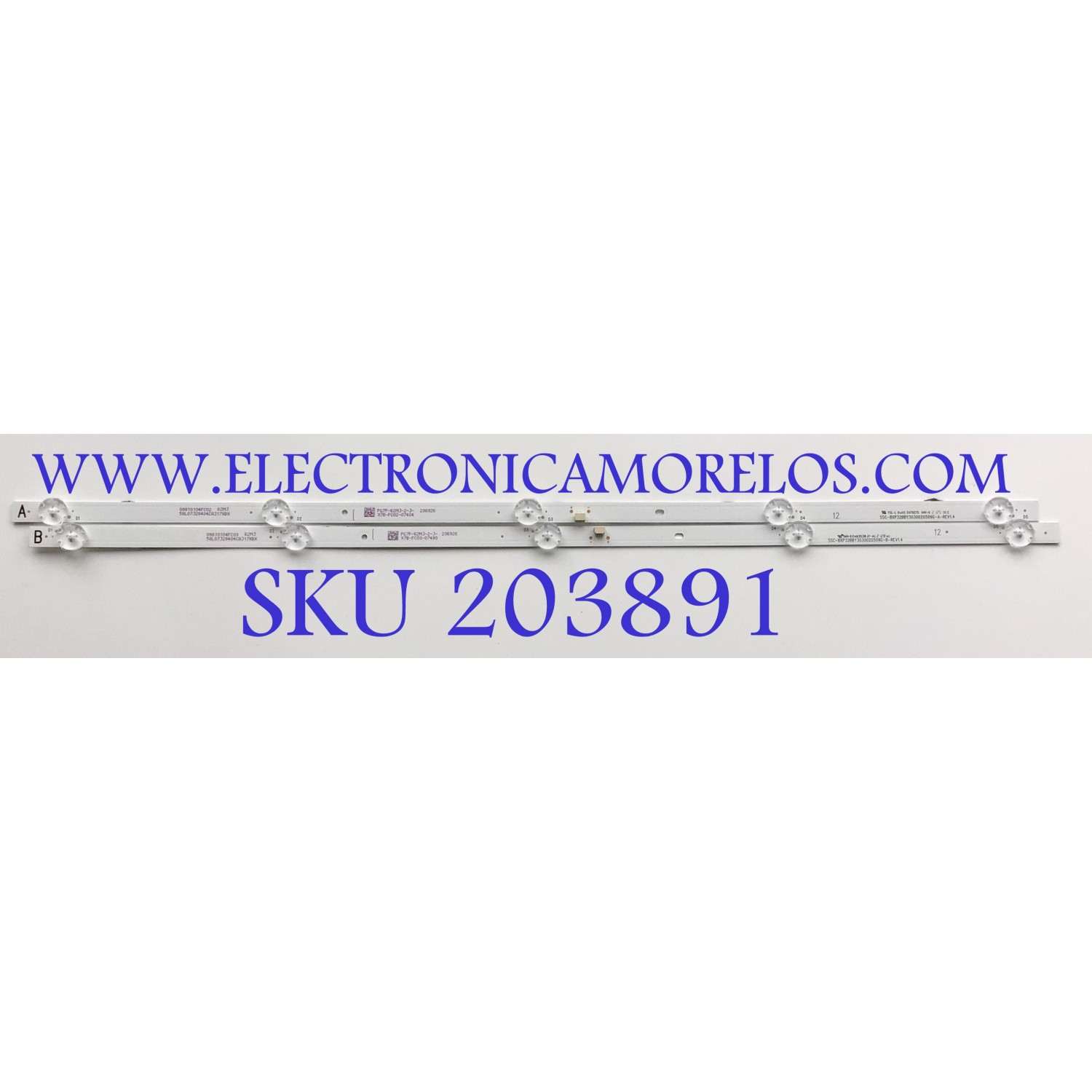 KIT DE LED'S PARA TV INSIGNIA ((2 PIEZAS)) / NUMERO DE PARTE SSC-BXP32BBY3030020509G-A-REV1.4 / SSC-BXP32BBY3030020509G-B-REV1.4 / BXP32BBY3030020509G / 09810104FC03 / 09810104FC02 / PANEL ST3151A07-2 / HV320WHB-F55 REV.4.0 / MODELO NS-32F201NA22